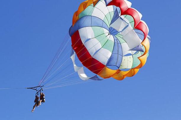 two people parasailing